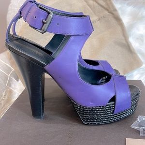 LIKE NEW - Bottega Veneta - Matte Purple Calf Leather Anemone Sandal w/ box, bag